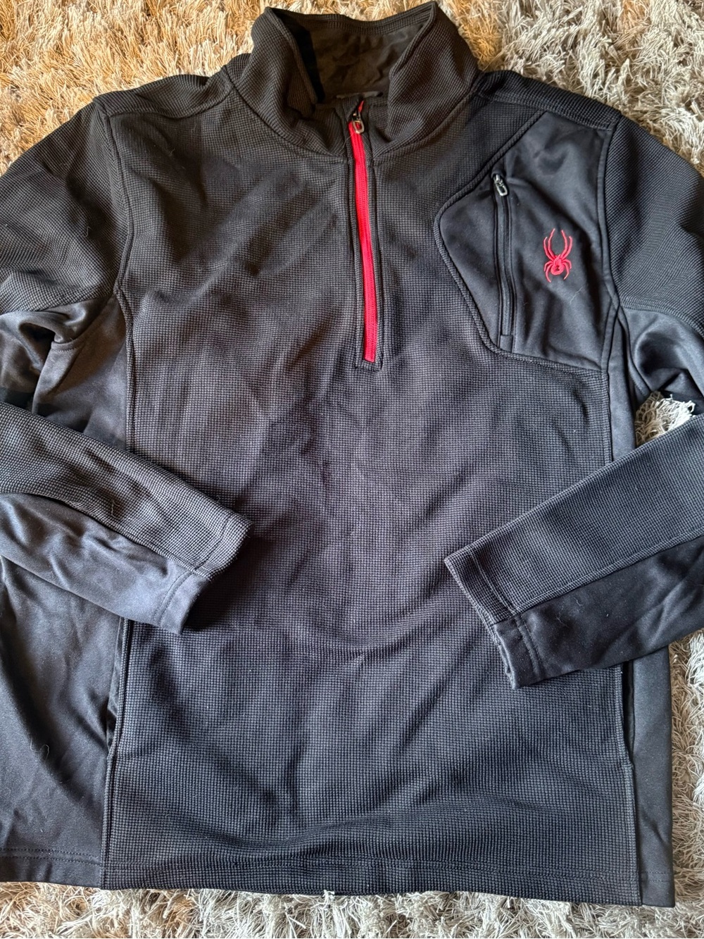 Spyder Black Jacket with Red Trim